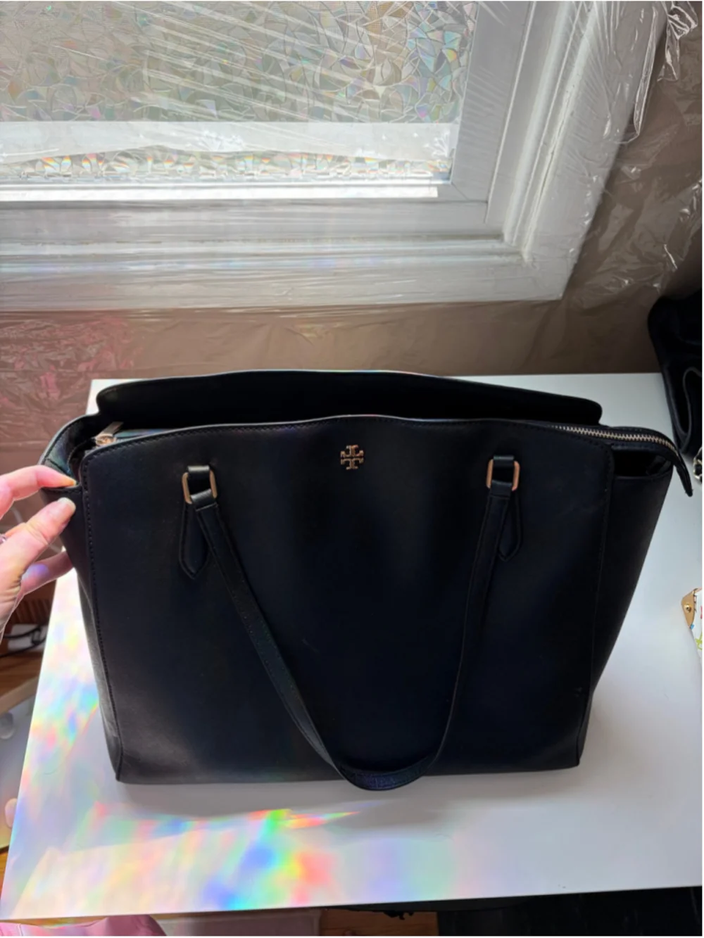Tory Burch Black Gold work Tote Bag